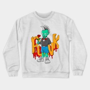 Romantic Monster Holding Rose Crewneck Sweatshirt